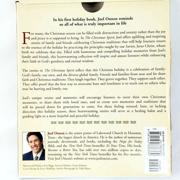 The Christmas Spirit Audiobook Joel Osteen Unabridged 4-CD Set - Picture 2 of 4